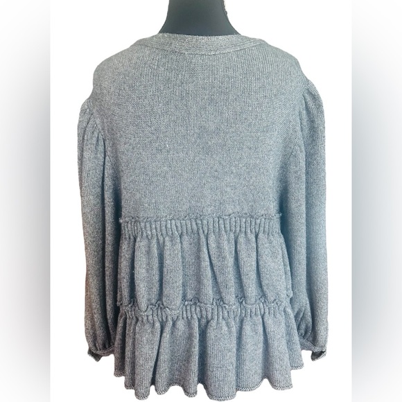 CHANEL Wool Blend Gray Women's Logo Button Snap Front Cardigan Size EU46/US12/L - Picture 7 of 10